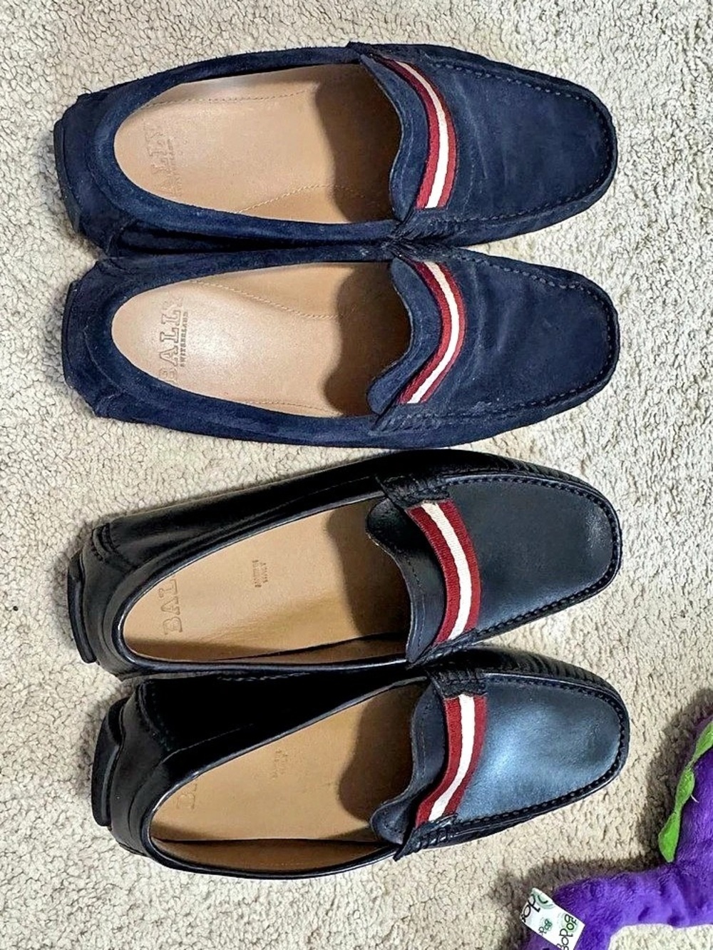 Bally Colorblock Loafers Blue & Black
